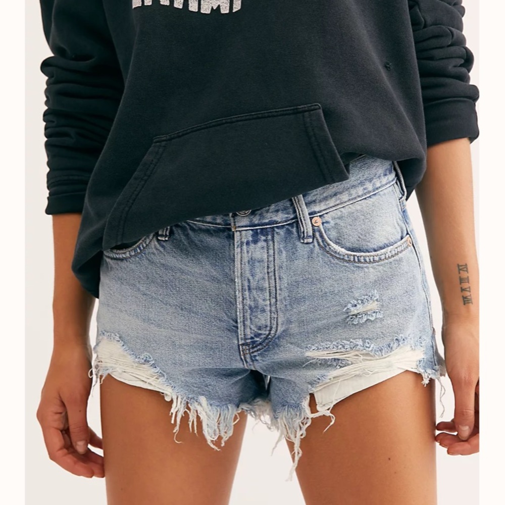 Free People Loving Good Vibrations Cutoffs